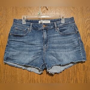 Signature by Levi Strauss Womans High Rise Dark Blue Jean Shorts